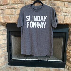 K.i.d. Sunday Funday football gray and white T-shirt.  Boys XL